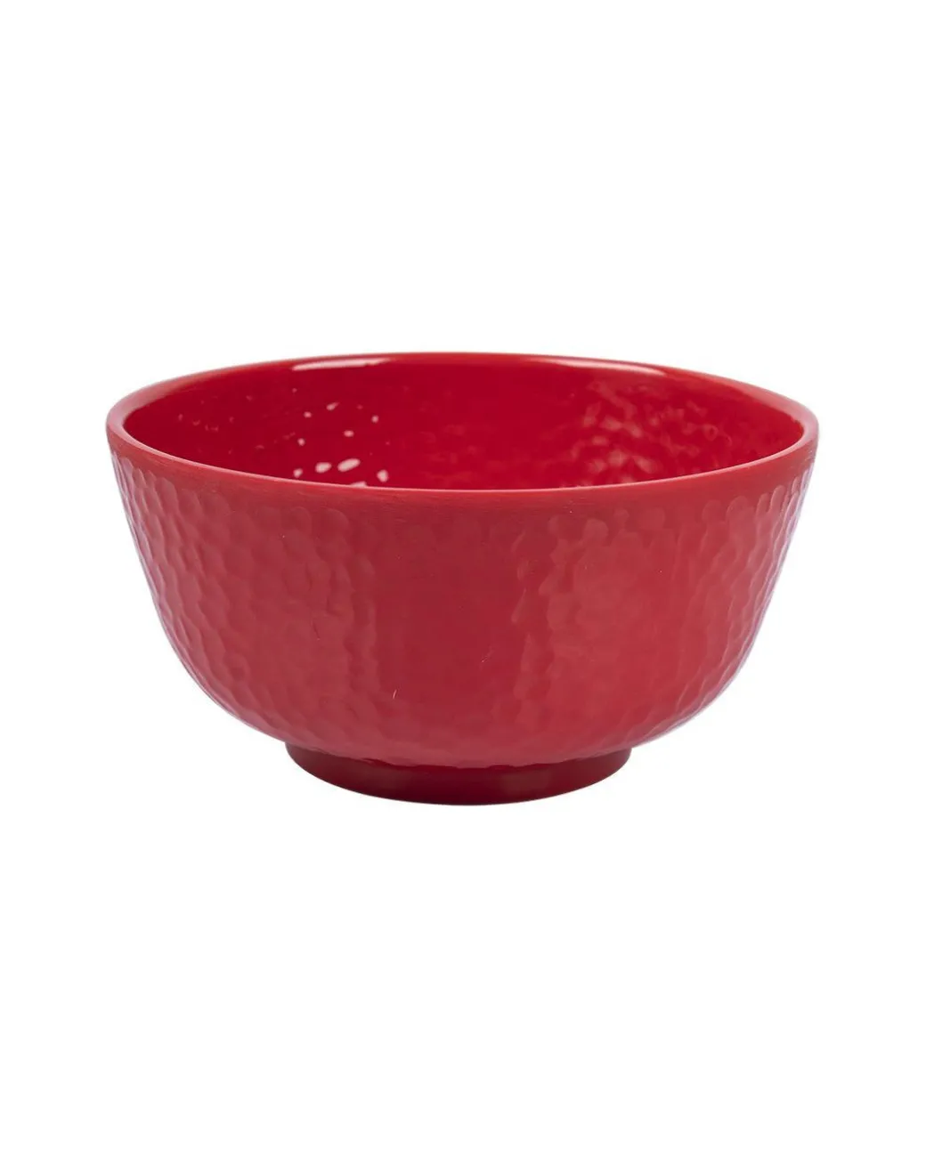 Market99 Hammered Melamine Tableware Red Glossy Finish Soup Bowls for Dining Table (Set Of 6, 300 mL )