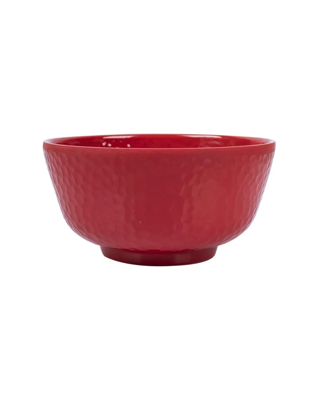 Market99 Hammered Melamine Tableware Red Glossy Finish Soup Bowls for Dining Table (Set Of 6, 300 mL )