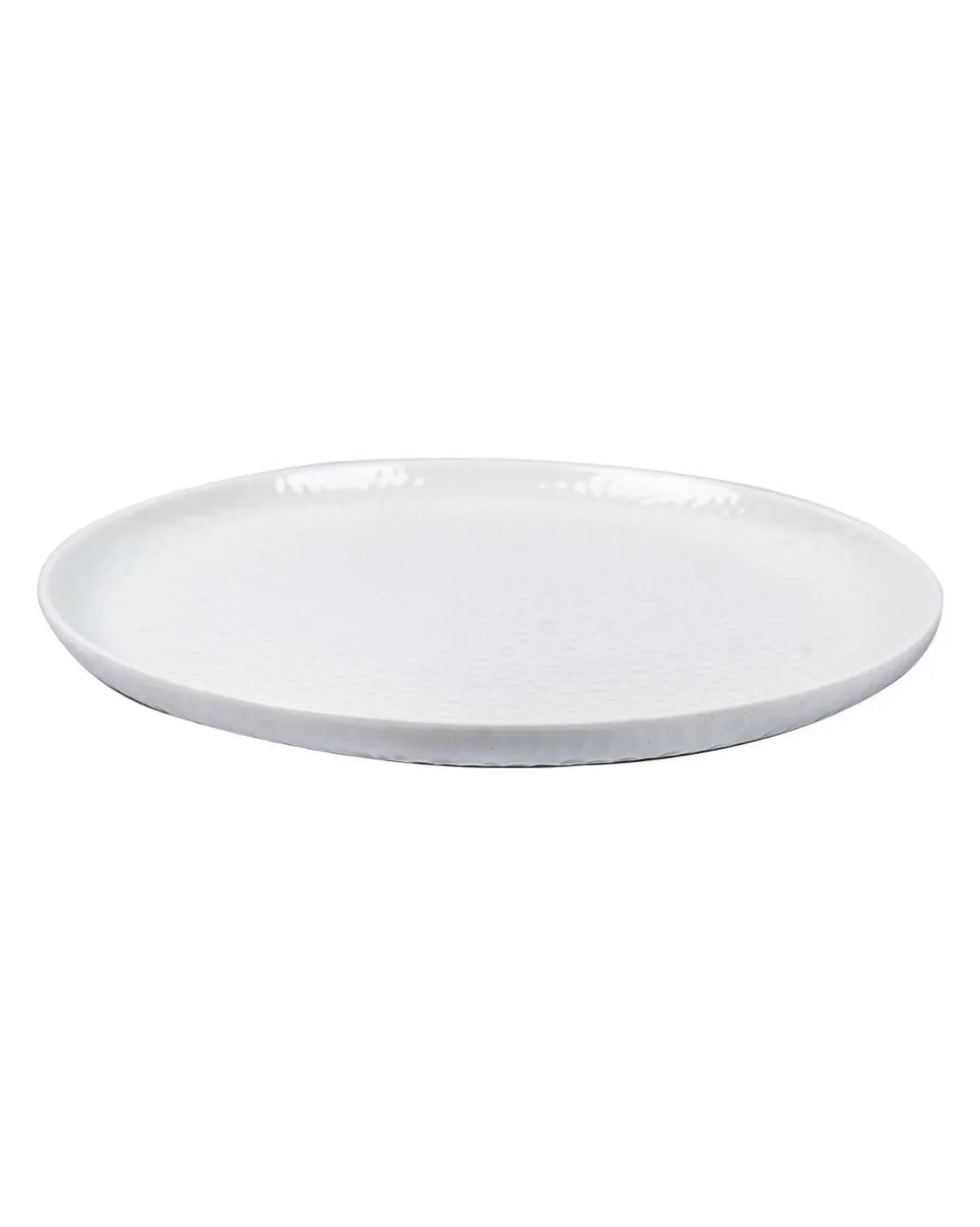 Market99 Hammered Melamine Tableware White Glossy Finish Quarter Plates for Dining Table (Set Of 6, White)