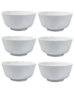 Market99 Hammered Melamine Tableware White Glossy Finish Soup Bowls for Dining Table (Set Of 6, 300 mL )