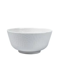 Market99 Hammered Melamine Tableware White Glossy Finish Soup Bowls for Dining Table (Set Of 6, 300 mL )