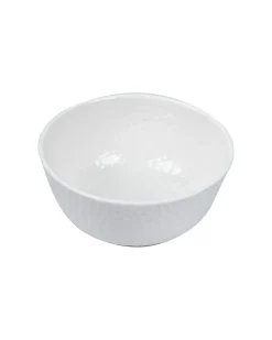 Market99 Hammered Melamine Tableware White Glossy Finish Soup Bowls for Dining Table (Set Of 6, 300 mL )