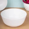 Market99 Hammered Melamine Tableware White Glossy Finish Serving Bowls for Dining Table (Set Of 2, 1300 mL )