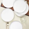 Market99 Hammered Melamine Tableware White Glossy Finish Full Plates for Dining Table (Set Of 6, White)