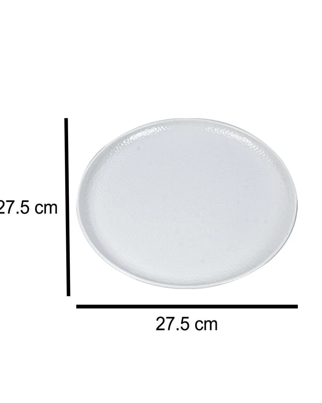 Market99 Hammered Melamine Tableware White Glossy Finish Full Plates for Dining Table (Set Of 6, White)