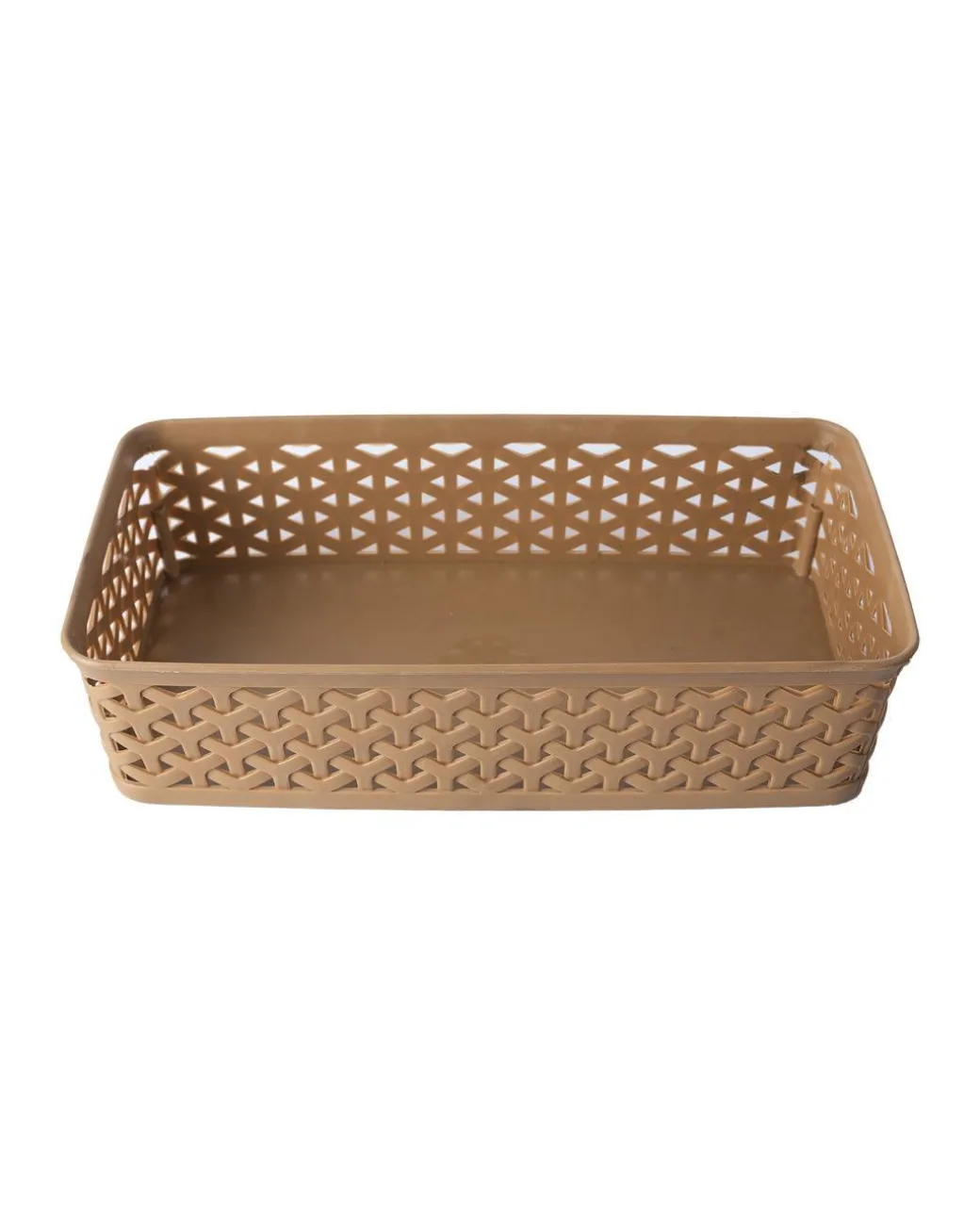 Market99 Medium Plastic Multipurpose Storage Basket ( Set Of 4, Solid Beige Colour)