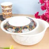 Market99 Melamine Tableware Glossy Finish Dual Glazed Casserole with Lid for Dining Table