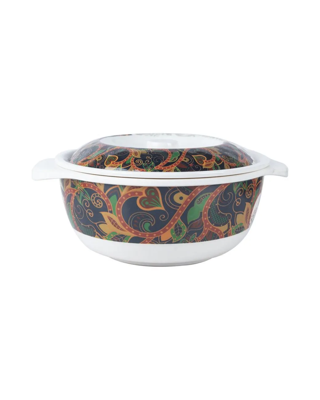 Market99 Melamine Tableware Glossy Finish Dual Glazed Casserole with Lid for Dining Table