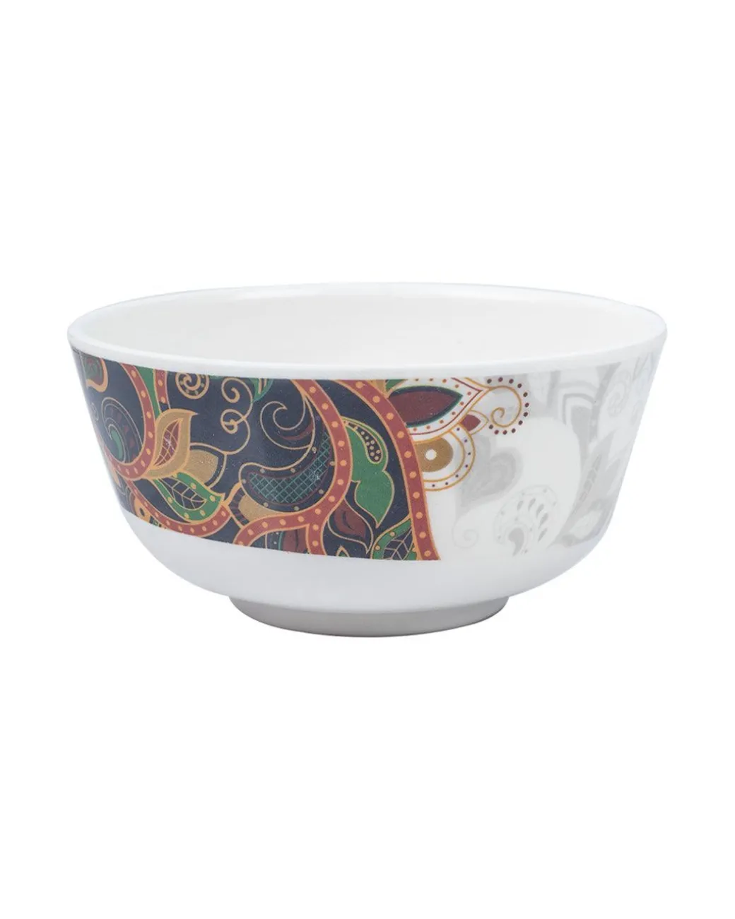 Market99 Melamine Tableware Glossy Finish Dual Glazed Soup Bowls for Dining Table (Set Of 6, 250 mL )