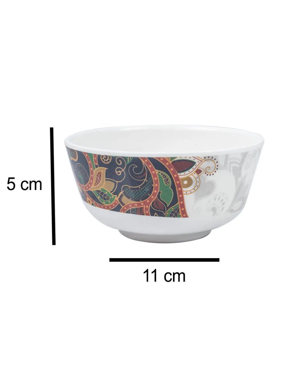 Market99 Melamine Tableware Glossy Finish Dual Glazed Soup Bowls for Dining Table (Set Of 6, 250 mL )