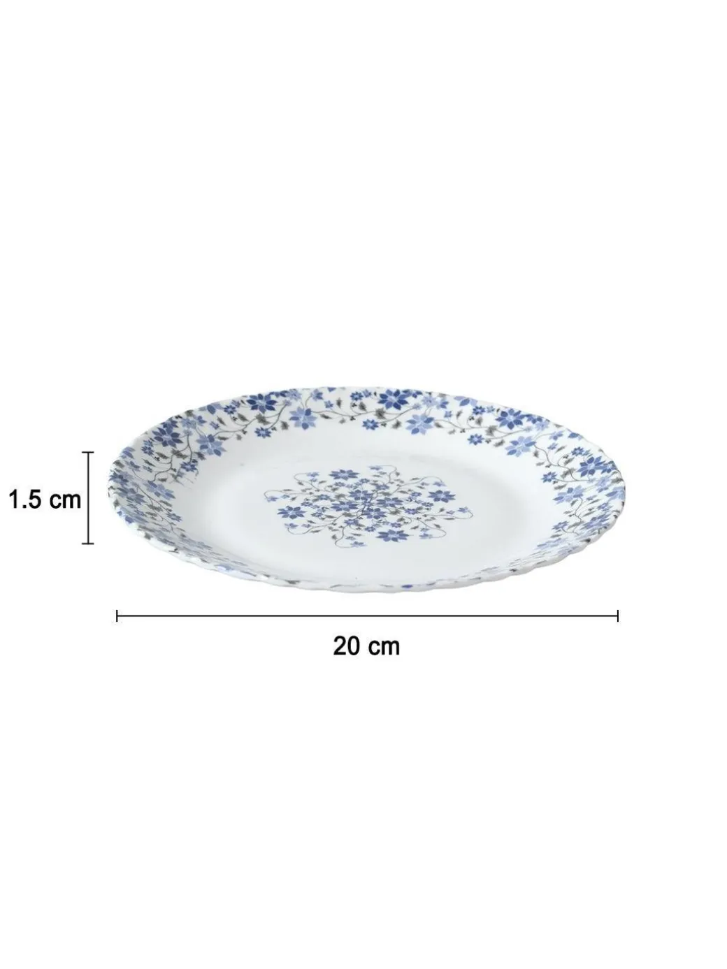 Market99 Melamine Tableware Glossy Floral Finish Quarter Plates for Dining Table (Set Of 6)
