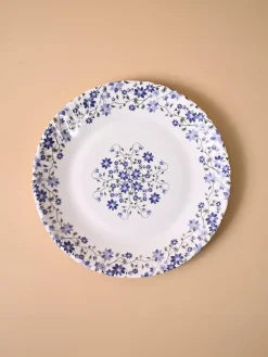 Market99 Melamine Tableware Glossy Floral Finish Quarter Plates for Dining Table (Set Of 6)