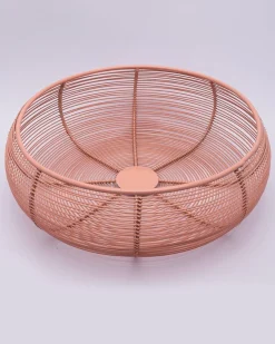Market99 Metal Wire Countertop Fruit Basket for Home & Kitchen - Peach Colour, Iron