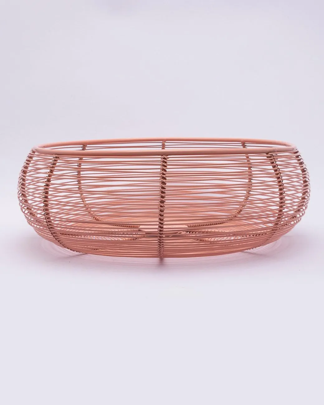 Market99 Metal Wire Countertop Fruit Basket for Home & Kitchen - Peach Colour, Iron