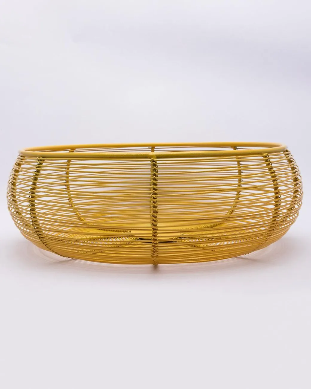 Market99 Metal Wire Countertop Fruit Bowl, Basket Holder Stand, For Home & Kitchen, Yellow Colour, Iron