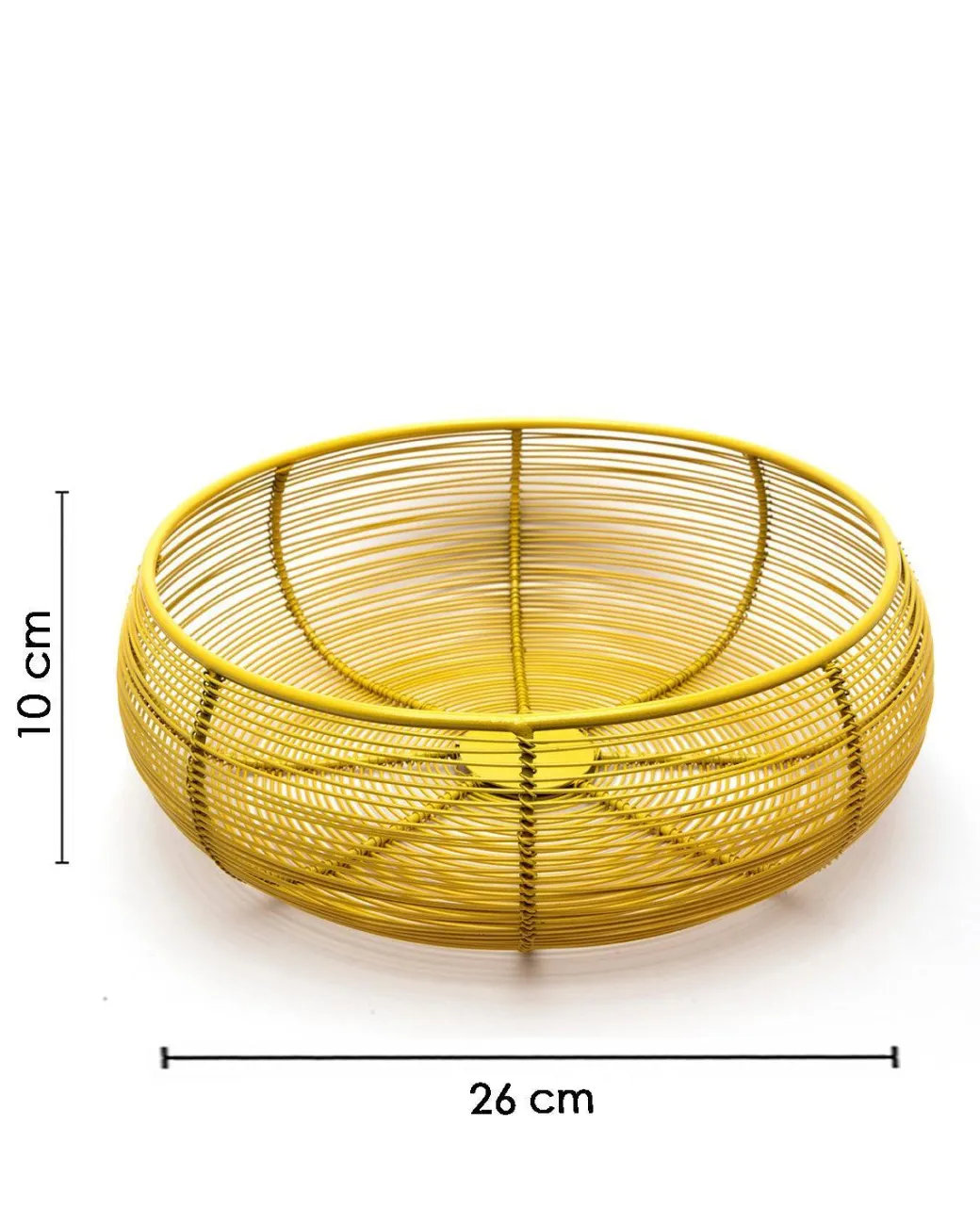 Market99 Metal Wire Countertop Fruit Bowl, Basket Holder Stand, For Home & Kitchen, Yellow Colour, Iron