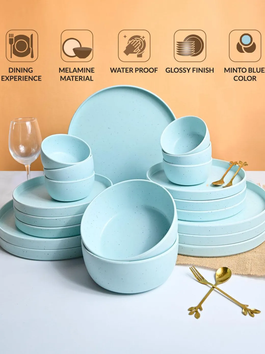 Market99 Minto Blue Sparkle Dinner Set
