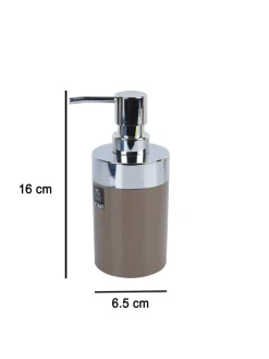 Market99 340mL Refillable Soap Dispenser With Silver Pump & Brown Soap Holder