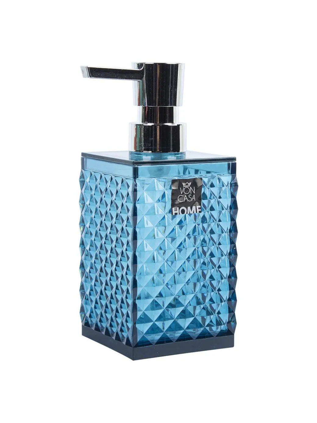 Market99 340mL Refillable Soap Dispenser With Silver Pump & Light Blue Plastic Liquid Soap Holder