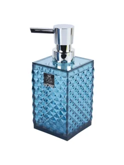 Market99 340mL Refillable Soap Dispenser With Silver Pump & Light Blue Plastic Liquid Soap Holder