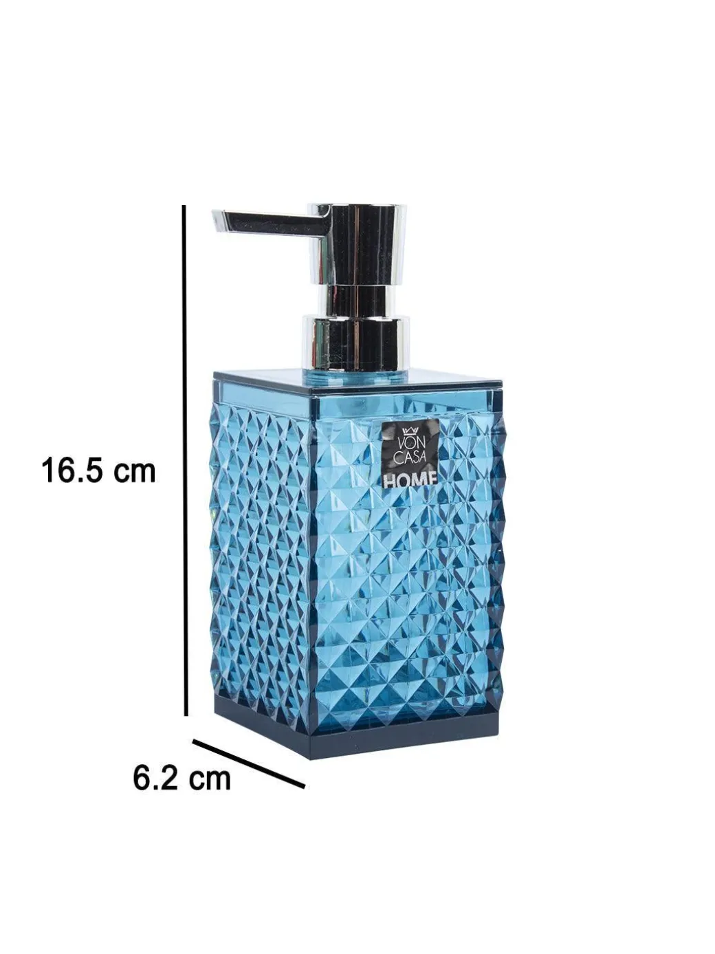 Market99 340mL Refillable Soap Dispenser With Silver Pump & Light Blue Plastic Liquid Soap Holder