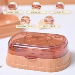 Market99 Plastic Peach & Beige Soap Dish Holders