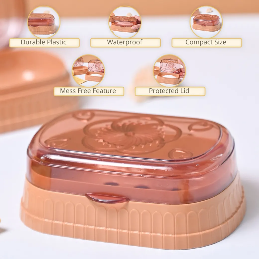 Market99 Plastic Peach & Beige Soap Dish Holders