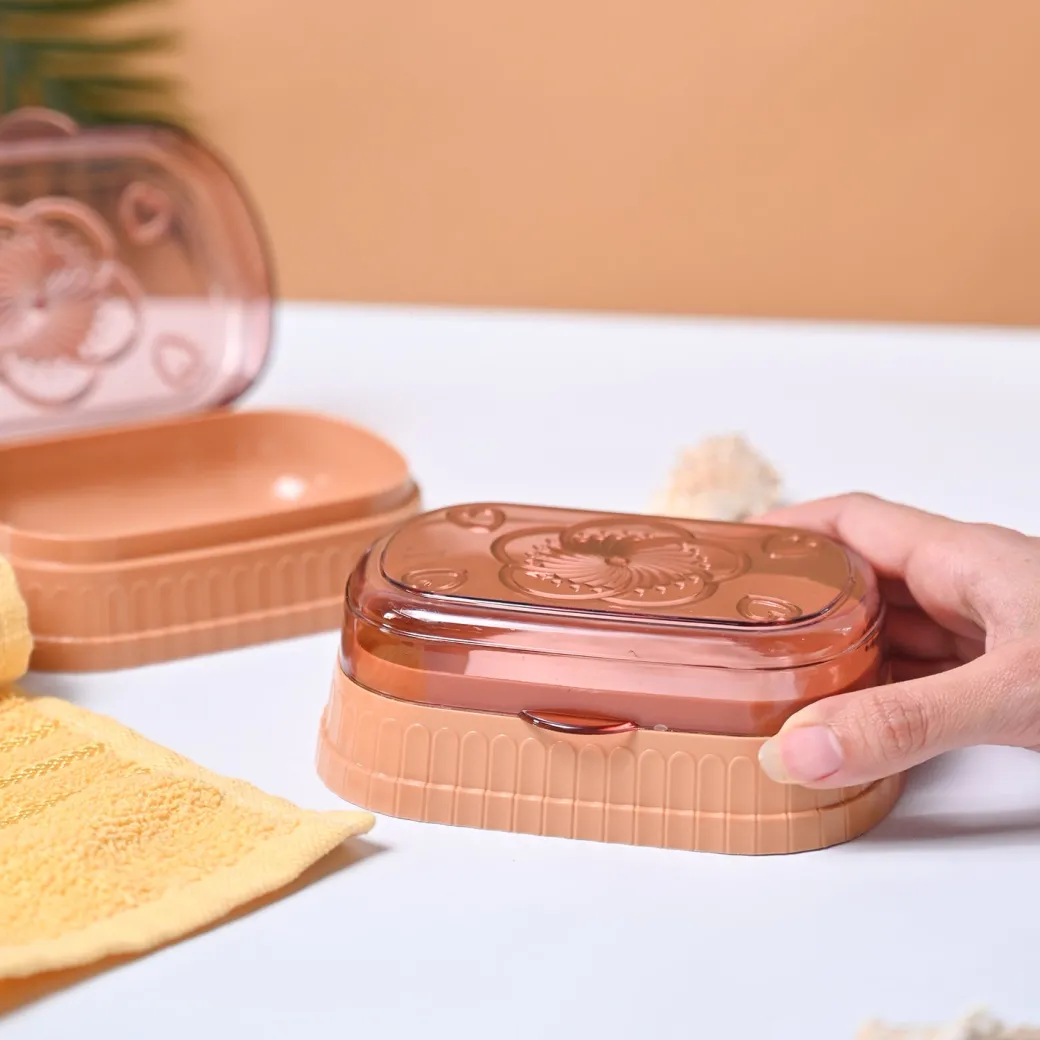 Market99 Plastic Peach & Beige Soap Dish Holders