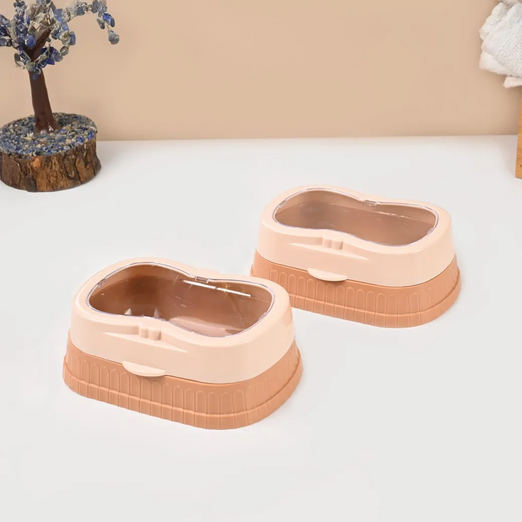 Market99 Plastic Peach & Pink Soap Dish - Set Of 2