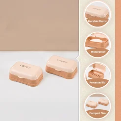 Market99 Plastic Peach Soap Dish - Set Of 2