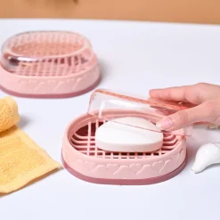 Market99 Plastic Peach Soap Dish - Set Of 2