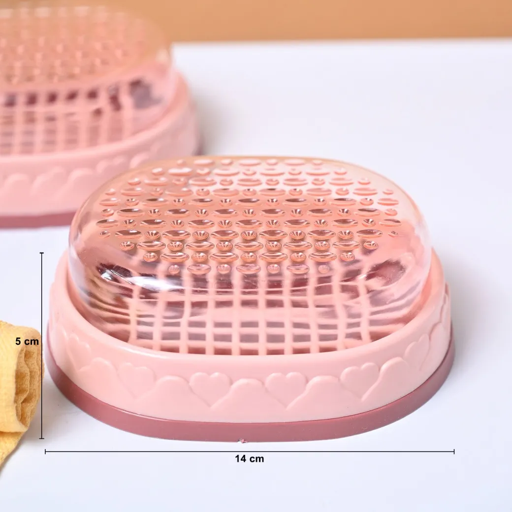 Market99 Plastic Peach Soap Dish - Set Of 2