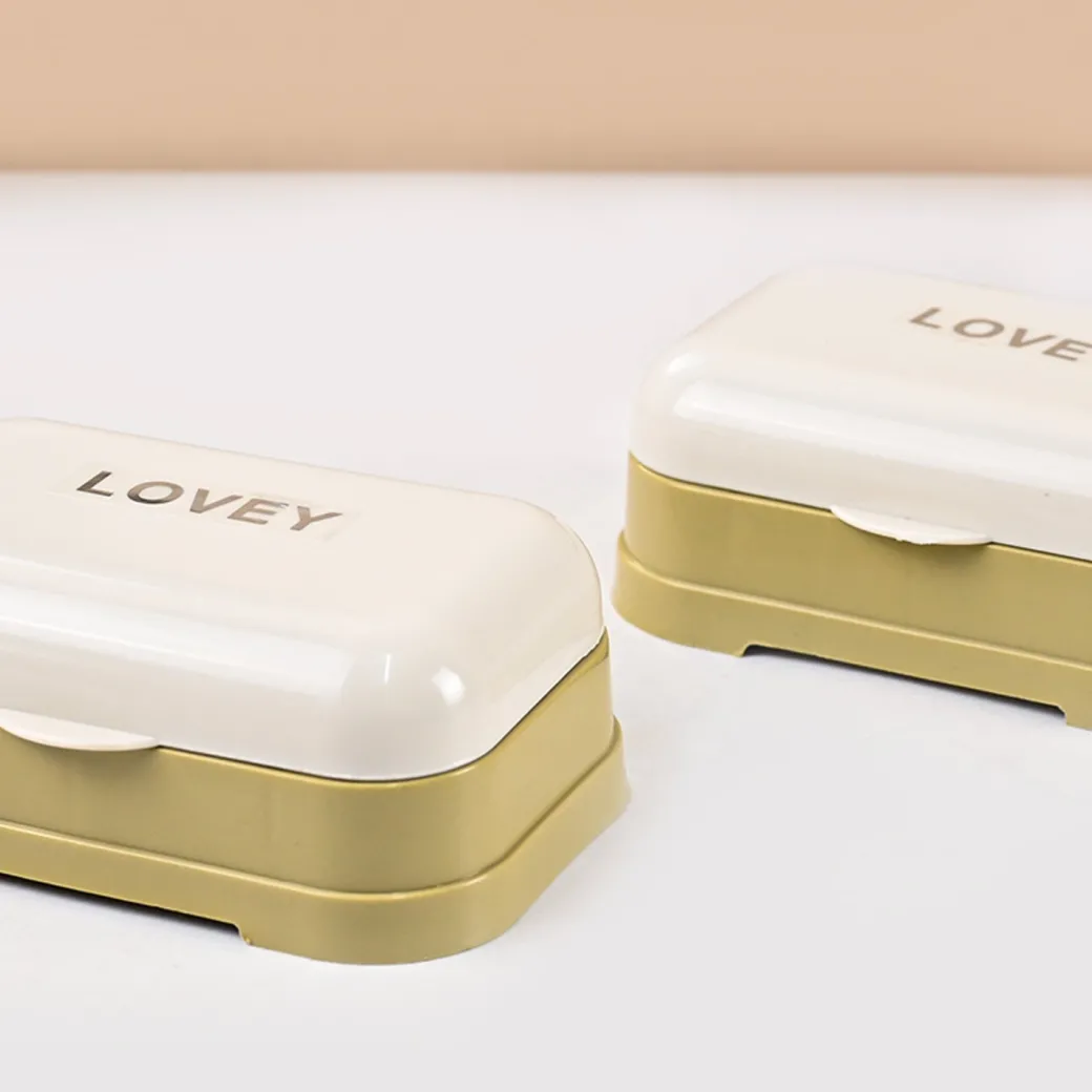 Market99 Plastic White & Yellow Soap Dish - Set Of 2