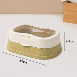 Market99 Plastic White & Yellow Soap Dish - Set Of 2