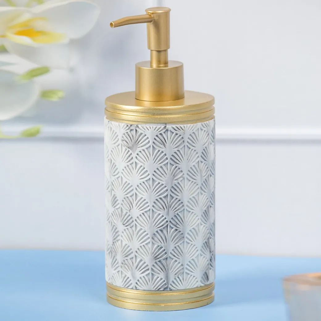 Market99 Polyresin Soap Dispenser with Golden Pump - 375 mL