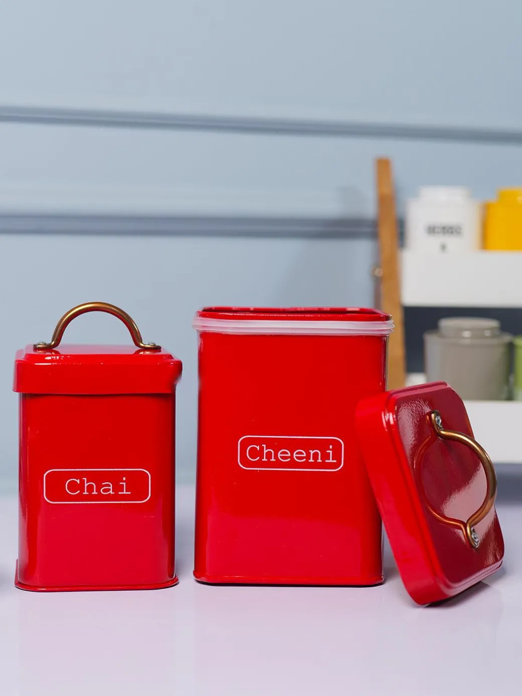 Market99 Red Chai + Chini Jar Set