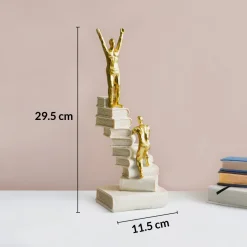MARKET99 Resin Decor Object Staircase Design in White & Golden