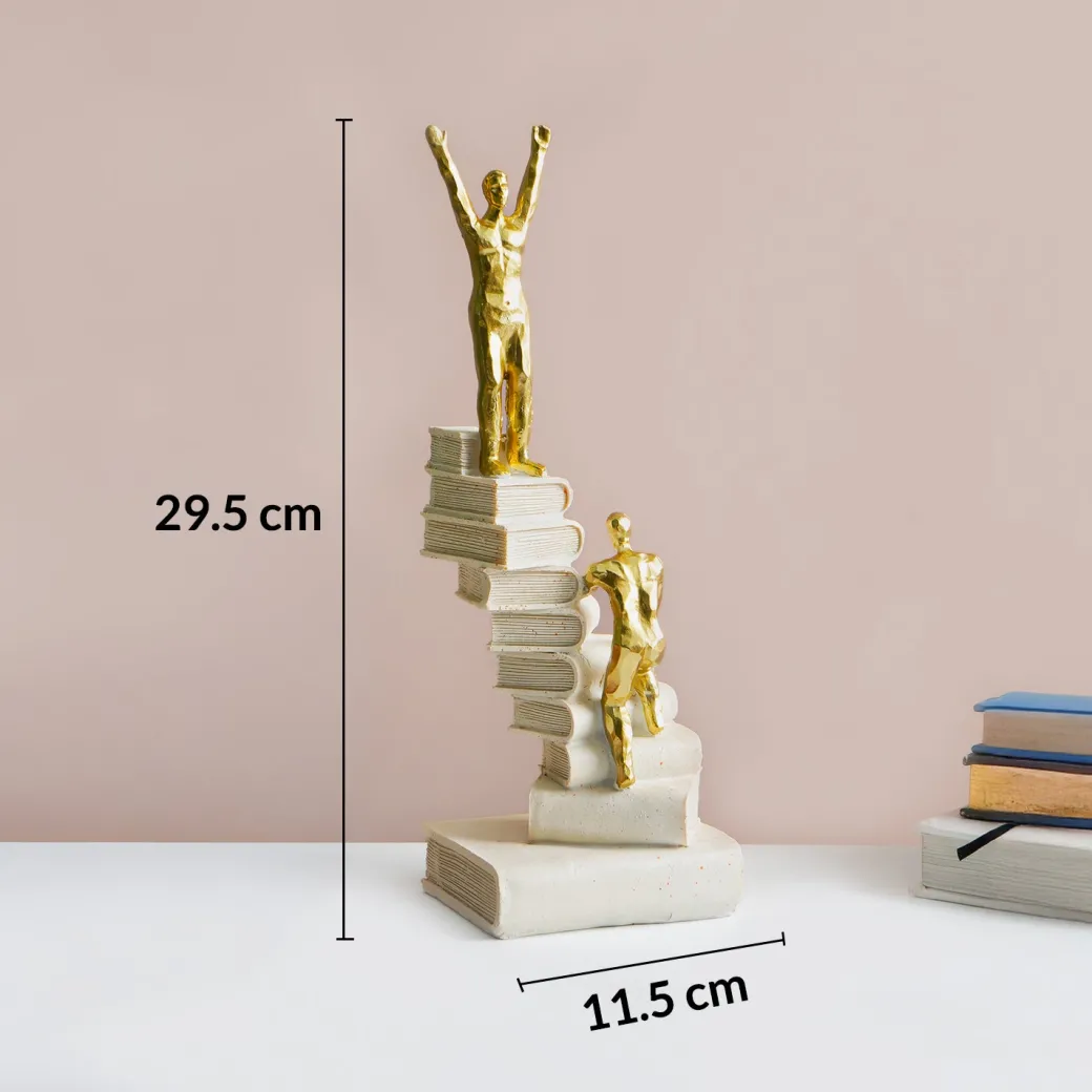 MARKET99 Resin Decor Object Staircase Design in White & Golden
