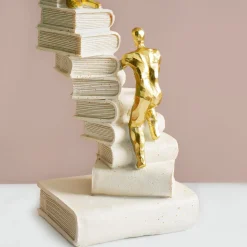 MARKET99 Resin Decor Object Staircase Design in White & Golden