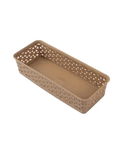 Market99 Small Plastic Multipurpose Storage Basket ( Set Of 6, Solid Brown Colour)
