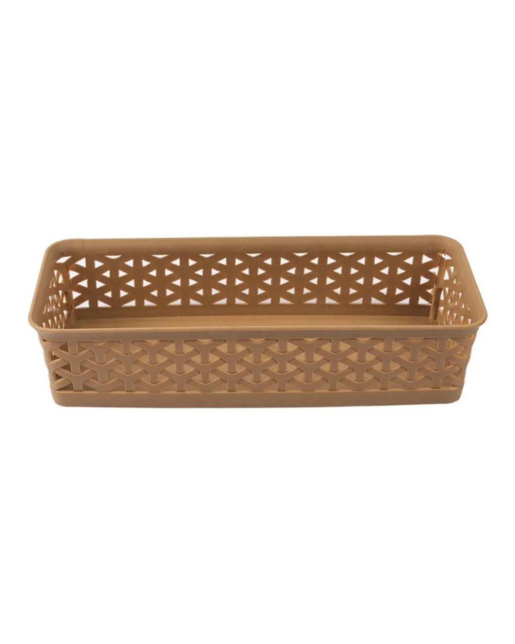 Market99 Small Plastic Multipurpose Storage Basket ( Set Of 6, Solid Brown Colour)