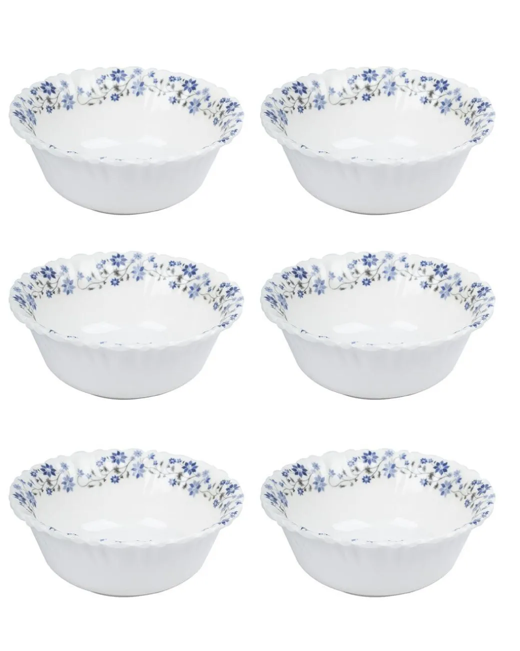 Market99 Tableware Melamine Glossy Floral Finish Soup Bowls for Dining Table ( Set Of 6, 210 mL )
