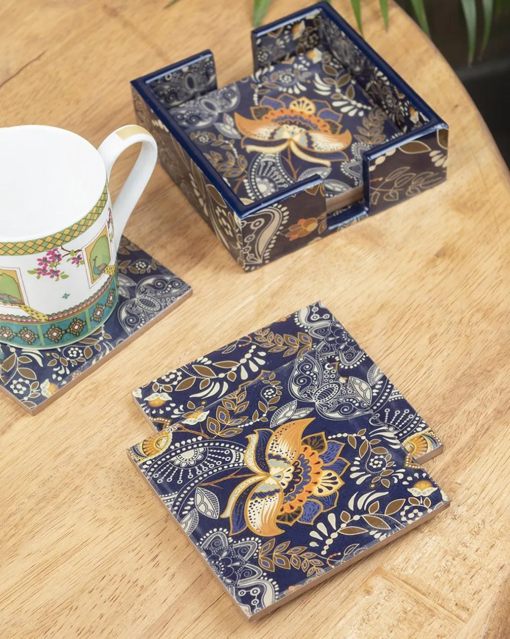 MARKET99 Tableware Tea Coaster (1 Pcs, Floral Print)