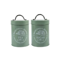 Market99 Tea & Sugar Storage Jar with Lid - Set Of 2, Each 850mL