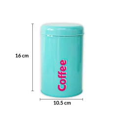 MARKET99 Turquoise Iron Coffee, Tea & Sugar Jars - (1000 ml Each, Set Of 3)