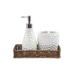 Market99 White Luster Ceramic Bathroom, Pack Of 3