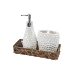 Market99 White Luster Ceramic Bathroom, Pack Of 3
