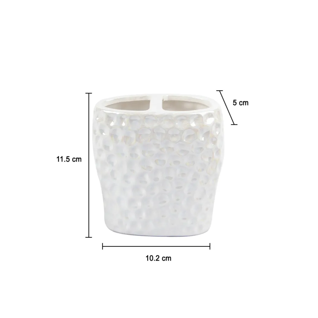 Market99 White Luster Ceramic Bathroom, Pack Of 3