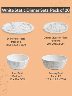 MARKET99 White Static Dinner Set