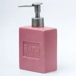 Maroon Ceramic Liquid Soap Dispenser - Plain, Bath Accessories